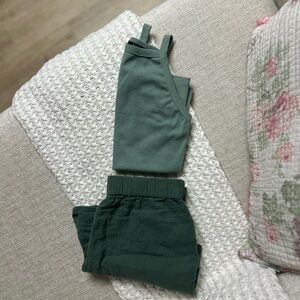 Women's Green Shorts And Tank Set